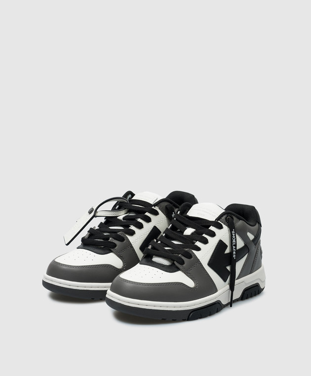 Off-White Серые кожаные кроссовки Out Of Office OWIA259C99LEA012 изображение 2