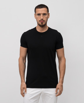 Dolce&Gabbana Чорна футболка з монограмою логотипа G8SX0ZG7PIY