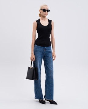 Twinset Чорний топ в рубчик 252TP3350