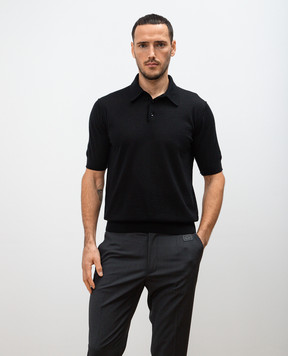 Dolce&Gabbana Черное поло из кашемира GXZ02TJBW05