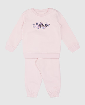 Off-White Дитячий рожевий спортивний костюм з принтом логотипа OG2X007F24FLE001
