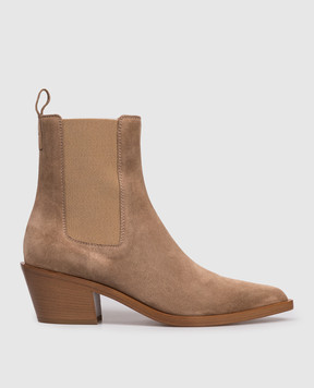 Gianvito Rossi Бежевые замшевые казаки Wylie G7290145CUO