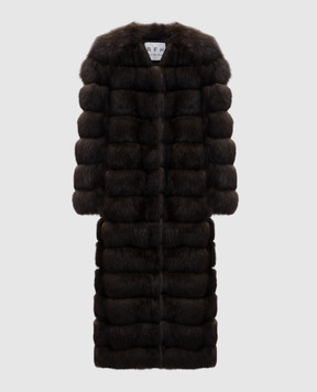 Real Furs House Коричнева шуба з хутра соболя SBR596DARKSILV2