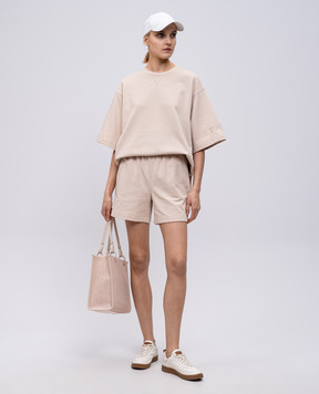 Twinset Бежевые шорты с вышивкой логотипа 251LL24EE