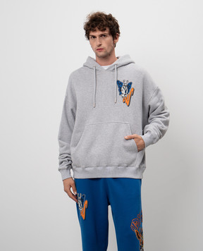 Off-White Серое худи Gang OMBB085F24FLE00H