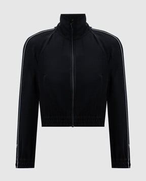 Alexander Wang Чорна укорочена спортивна куртка з контрастною тасьмою 4CC3242091