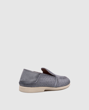 Santoni Голубые замшевые лоферы с плетением MGAR19036TICSAYC