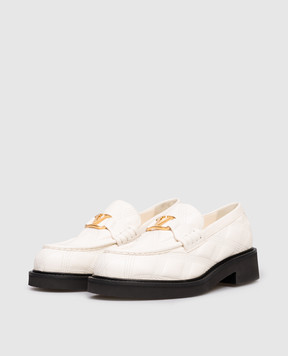 Valentino Белые кожаные лоферы с логотипом VLogo 7W2S0MC8FGZ