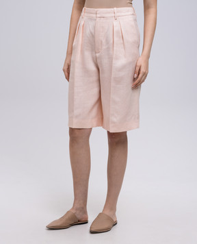 Loro Piana Розовые шорты-бермуды Digby из льна и шерсти. FAP2806