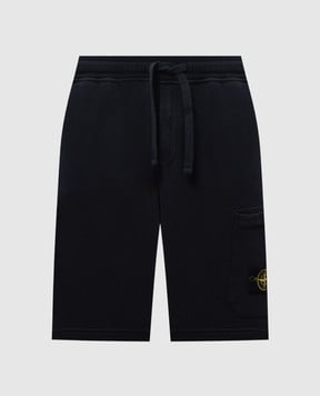 Stone Island Сині шорти-карго з патчем з емблемою логотипа K1S156200012S0051