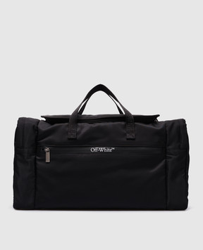 Off-White Чорна дорожня сумка з принтом логотипа OMNL019S24FAB001