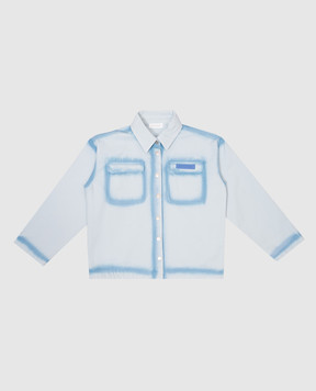 Palm Angels Дитяча блакитна джинсова куртка з логотипом PBEL001S25FAB00112+