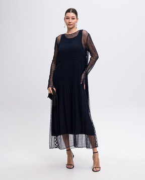 Chloe Синя ажурна сукня міді 16ARO25