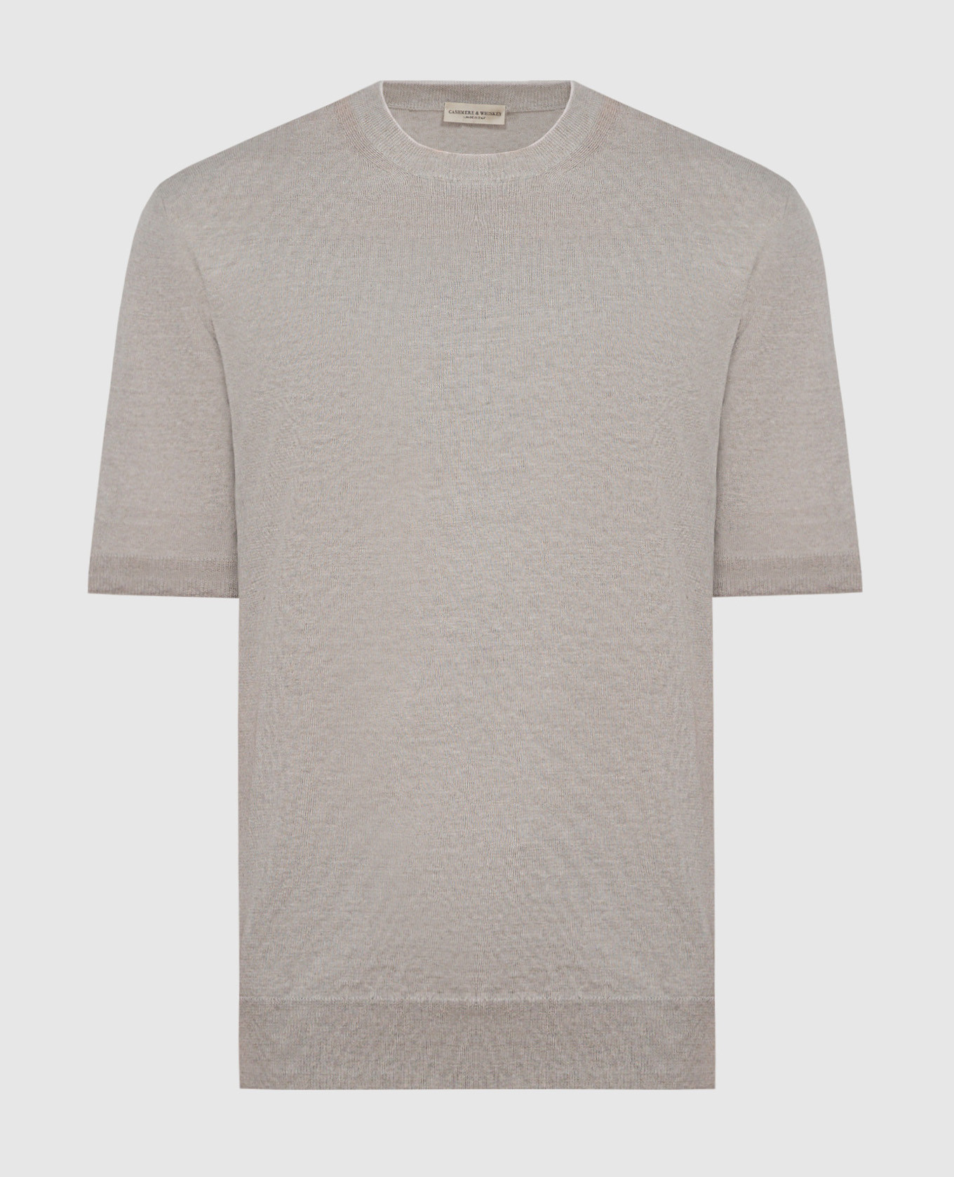 Gray t-shirt with linen and cashmere
