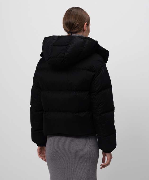 Moncler - Черная пуховая куртка Ettore в фактурную полоску