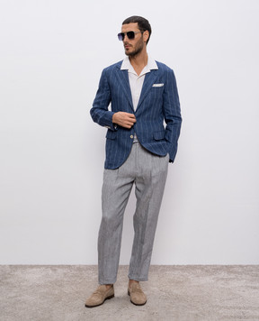 Brunello Cucinelli Бежевая рубашка из льна MM6840615