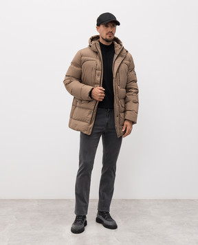 Stefano Ricci Коричневий пуховик з фактурним логотипом M6J5400090PL002Q