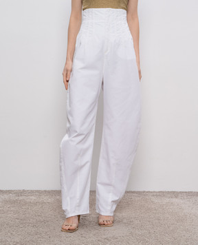 Max Mara Sportmax Белые штаны UMANO с высокой посадкой UMANO