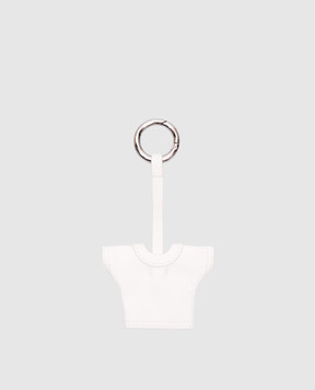 Maison Margiela MM6 Білий шкіряний брелок у вигляді футболки SA6UA0006P8335