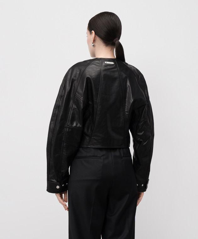 Helmut Lang Черная кожаная куртка P01HW102 изображение 4