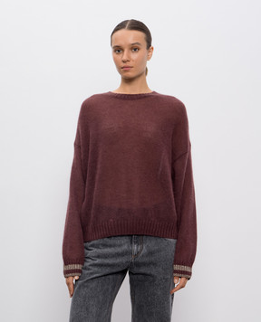 Brunello Cucinelli Бордовий светр з вовною M2I780100