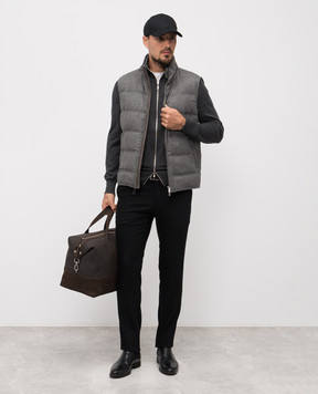 Doriani Cashmere Сірий кардиган з вовни, шовку і кашеміру 18399B79