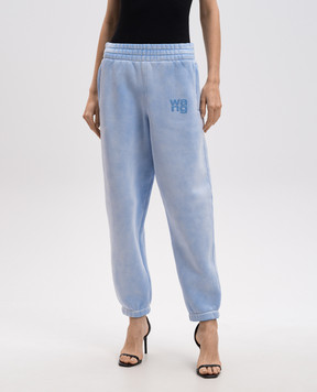 Alexander Wang Голубые утепленные джоггеры с логотипом 4CC3244403