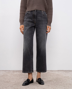 Brunello Cucinelli Сірі джинси з ефектом потертості MA095P4027