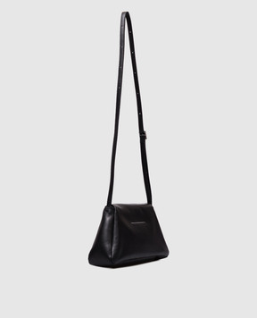 Maison Margiela MM6 Черная кожаная сумка-трапеция с логотипом SB5ZH0020P7258