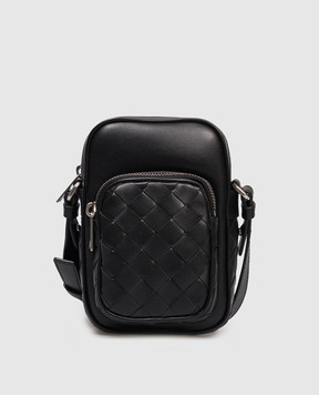 Bottega Veneta Чорна шкіряна сумка з плетінням 843839V2HL1
