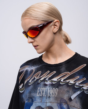 Balenciaga Красные очки Sporty с зеркальным эффектом. 812604T0007