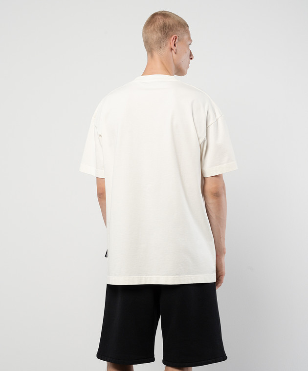 Palm Angels Белая футболка с контрастным логотипом PMAA001F24JER007 изображение 4