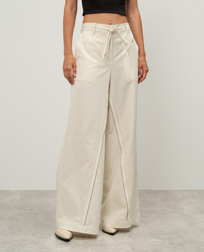 Helmut Lang Бежевые брюки с молниями O04HW208