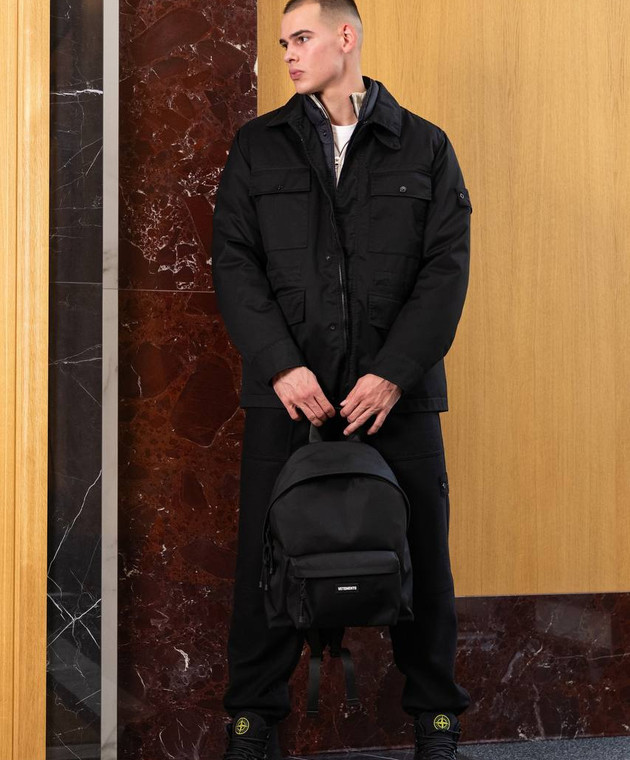 Stone Island - Черные брюки с шерстью со съемным патчем логотипа