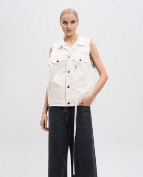Ann Demeulemeester Белый джинсовый жилет Juliette B0010181FA559