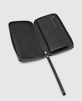 Gianni Chiarini Чорний шкіряний гаманець з логотипом PFWBW13662GRN