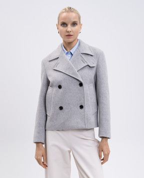 PROENZA SCHOULER Сіре двобортне укорочене пальто Nola з вовною та кашеміром R2532001AW139M