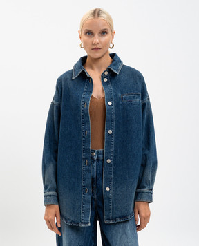 Twinset Синя джинсова сорочка з розрізами 252AP2420