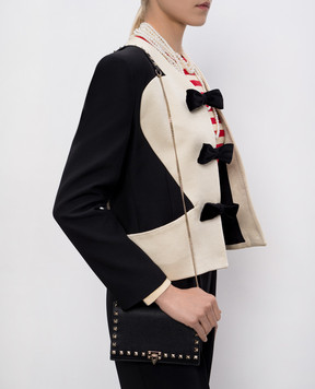 Valentino Черная кожаная сумка кросс-боди ROCKSTUD 7W2P0Y59VSH