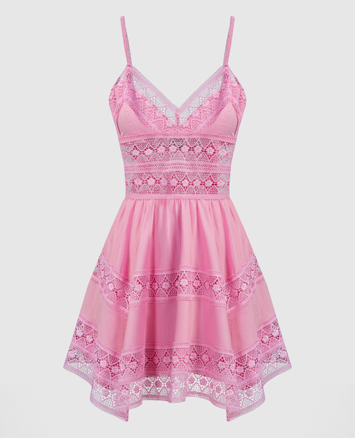 Розовое платье Syilvie с кружевом