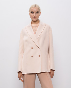 Ermanno Scervino Рожевий двобортний жакет з вовни D476I357GVJ