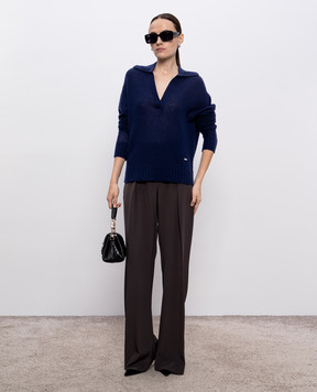 Tom Ford Синій пуловер з кашеміром MAK1391YAX921