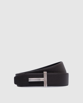 Tom Ford Коричневый кожаный ремень с металлической монограммой логотипа. TB246LCL236S