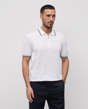 Kiton Біле поло з логотипом UMK0458