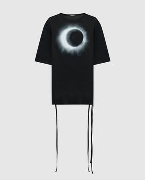 Ann Demeulemeester Черная футболка Aga с принтом Eclipse 2401WJTS0631FA206