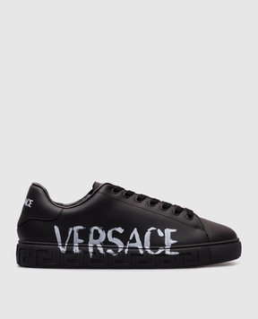Versace Черные кроссовки с логотипом 10144601A14389