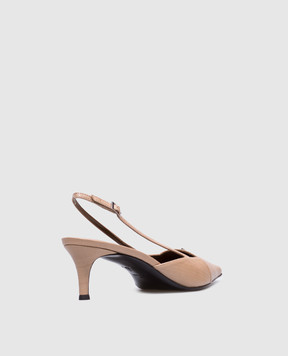Giuseppe Zanotti Бежеві шкіряні мюлі Raquel з кристалами E550002