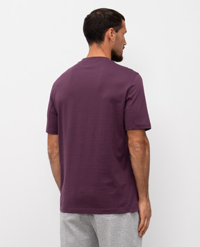 Brunello Cucinelli Фиолетовая футболка с принтом логотип логотип M0B138440