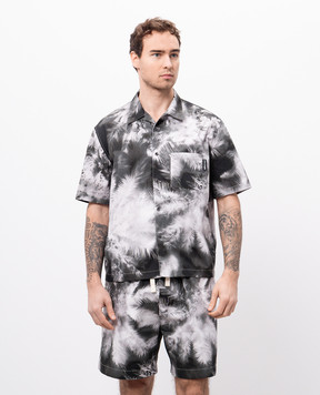 Palm Angels Серая рубашка в принт PMGG005S25FAB003