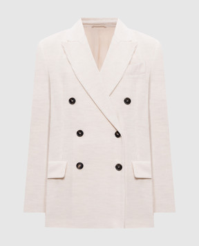 Brunello Cucinelli Бежевий двобортний вельветовий жакет MD5767032P